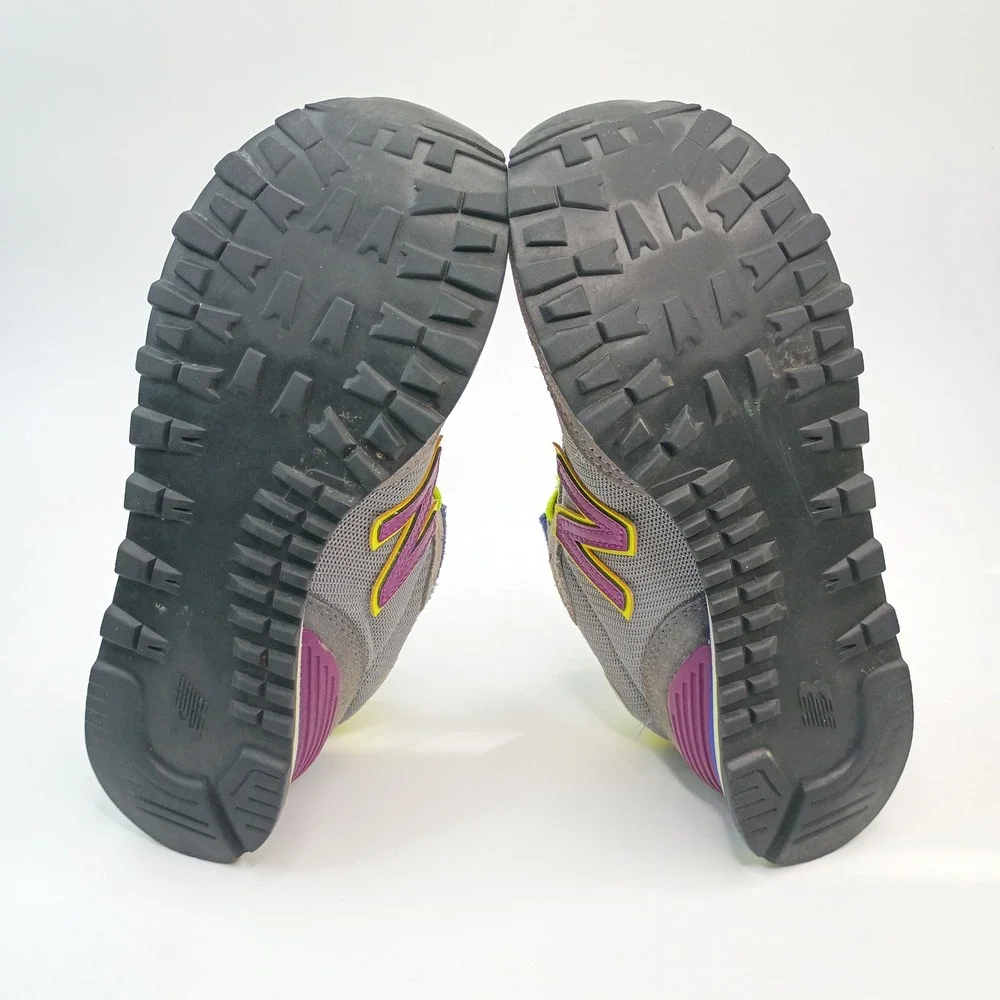 New Balance‎ 515 Kids Shoes Grey Purple Yellow Blue Sneakers WL515GP Size 5.5 US